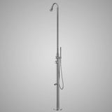 Barren Freestanding Stainless Steel Outdoor Shower with Hand Shower - Brushed Finish