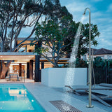 Barren Freestanding Stainless Steel Outdoor Shower with Hand Shower - Brushed Finish