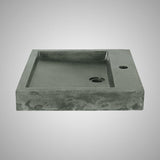 Belzoni Rectangular Cast Concrete Vessel Sink - Copper Green