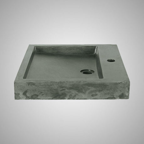 Belzoni Rectangular Cast Concrete Vessel Sink - Copper Green