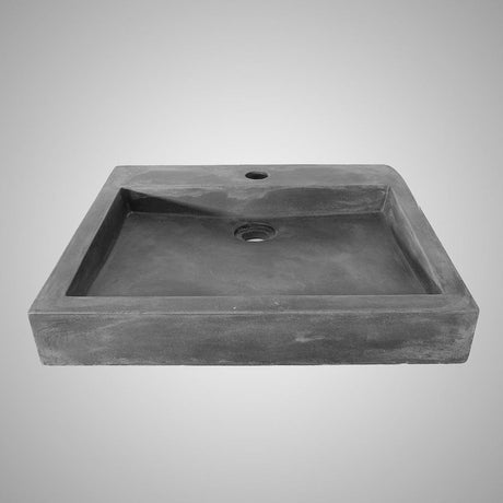 Belzoni Rectangular Cast Concrete Vessel Sink - Dusk Grey