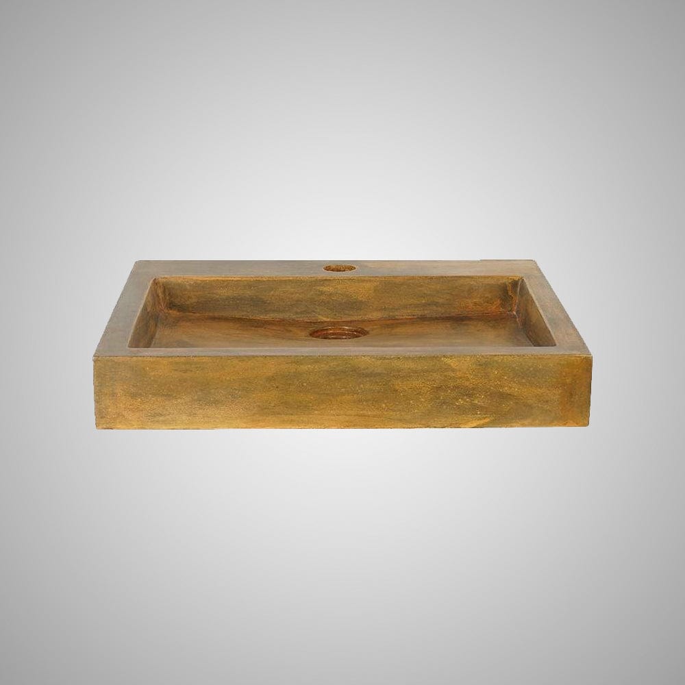 Belzoni Rectangular Cast Concrete Vessel Sink - Vintage Brown
