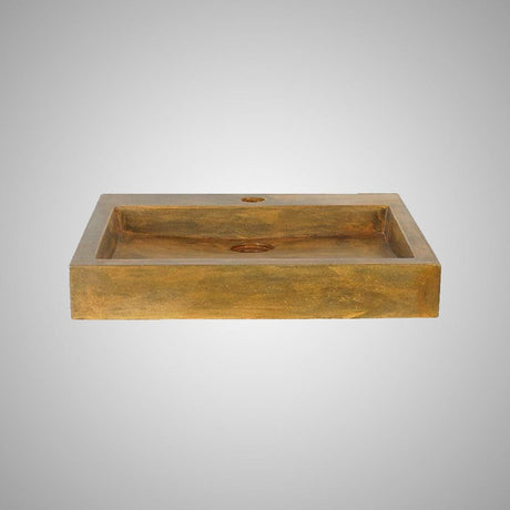 Belzoni Rectangular Cast Concrete Vessel Sink - Vintage Brown