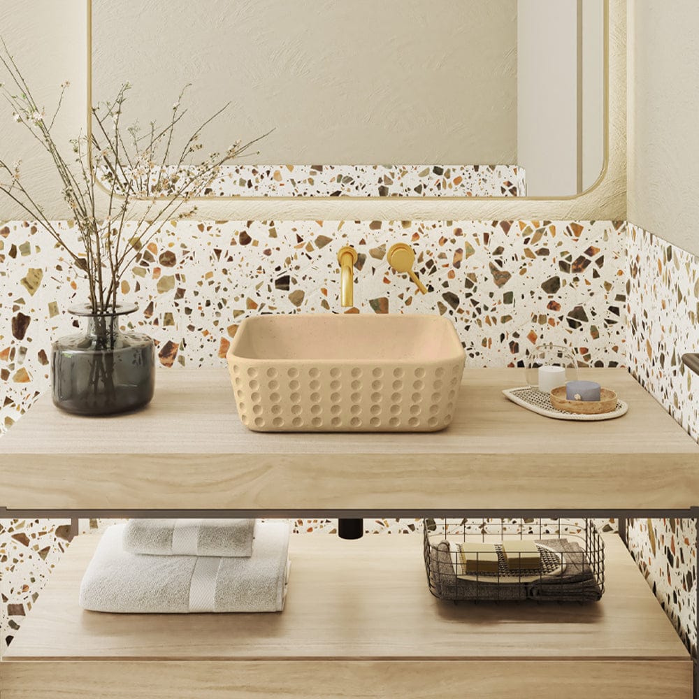 Bornchen Square Cast Concrete Vessel Sink - Desert Brown