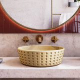 Brandenburg Round Cast Concrete Vessel Sink - Desert Brown