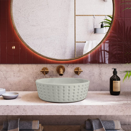 Brandenburg Round Cast Concrete Vessel Sink - Light Grey