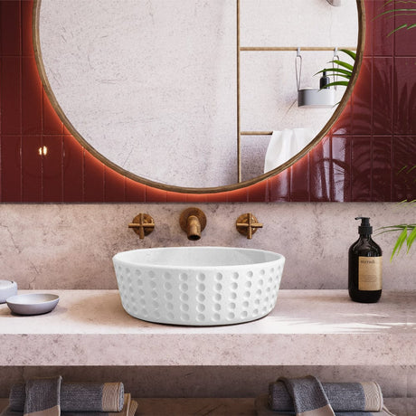 Brandenburg Round Cast Concrete Vessel Sink - White