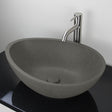 Brant Oval Cast Concrete Vessel Sink - Dark Gray