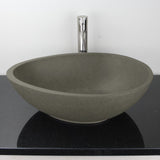 Brant Oval Cast Concrete Vessel Sink - Dark Gray