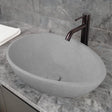 Brant Oval Cast Concrete Vessel Sink - Light Gray