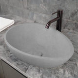 Brant Oval Cast Concrete Vessel Sink - Light Gray