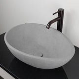 Brant Oval Cast Concrete Vessel Sink - Light Gray