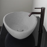Brant Oval Cast Concrete Vessel Sink - Light Gray
