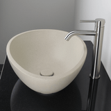 Brant Oval Cast Concrete Vessel Sink - White Sandstone