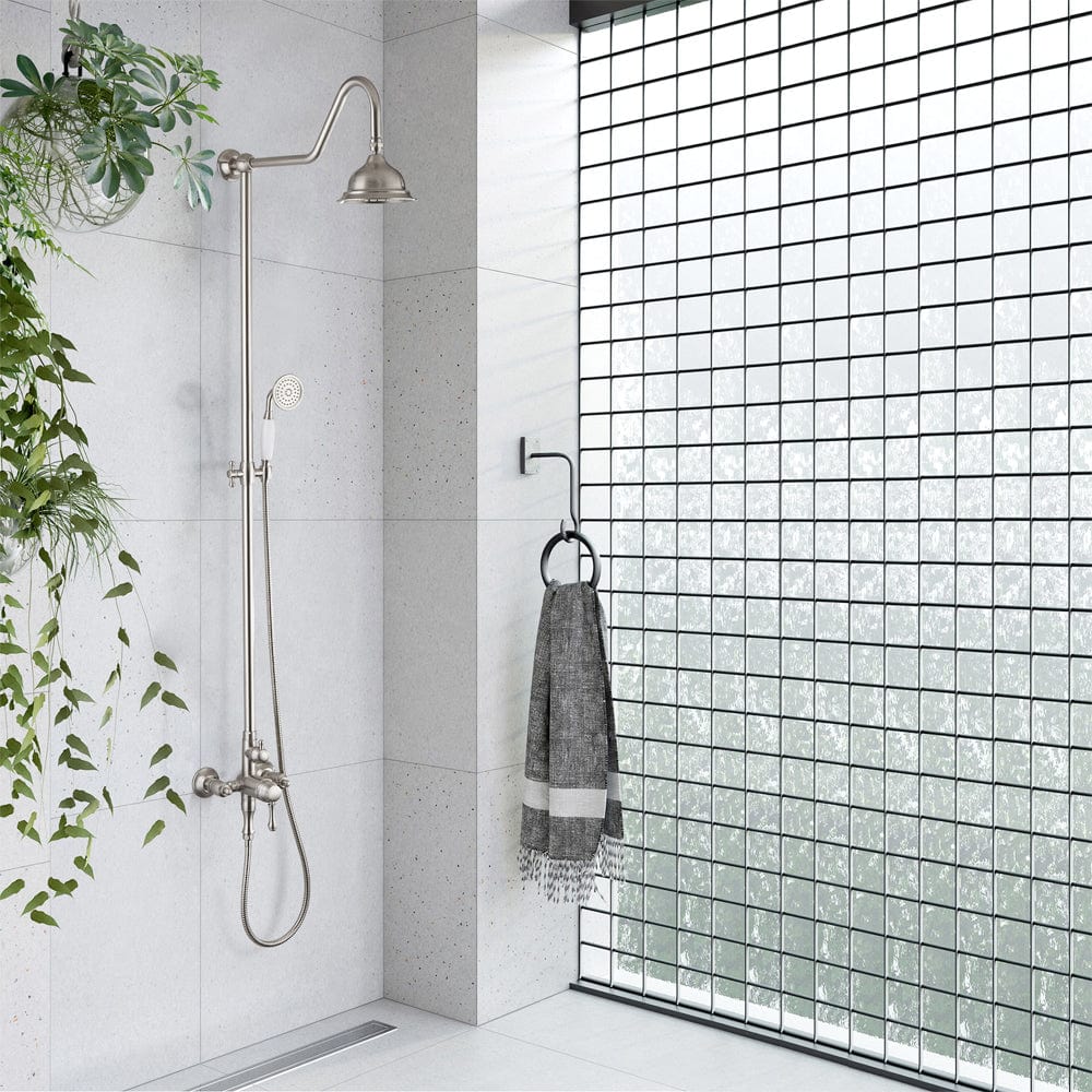Campbell Exposed Pipe Shower with Hand Shower