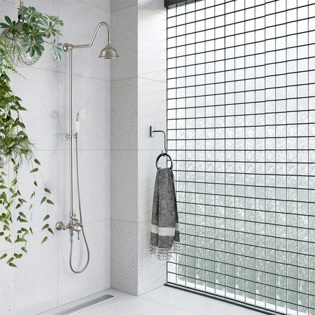 Campbell Exposed Pipe Shower with Hand Shower