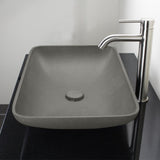 Camrose Rectangular Cast Concrete Vessel Sink - Dark Gray