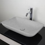 Camrose Rectangular Cast Concrete Vessel Sink - Light Gray