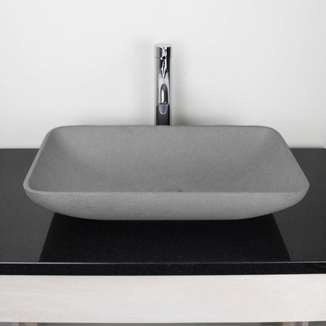 Camrose Rectangular Cast Concrete Vessel Sink - Light Gray