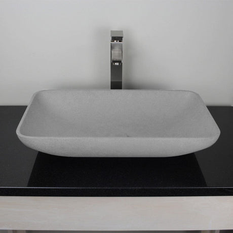 Camrose Rectangular Cast Concrete Vessel Sink - Light Gray