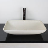 Camrose Rectangular Cast Concrete Vessel Sink - White Sandstone