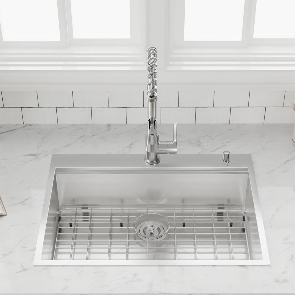 Canal Stainless Steel Single-Bowl Workstation Drop-In Sink