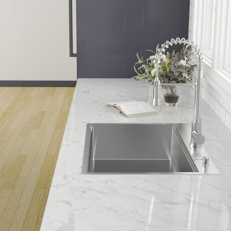 Canal Stainless Steel Single-Bowl Workstation Drop-In Sink