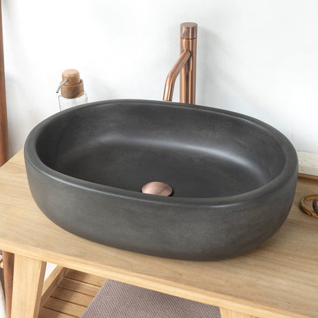 Cedro Oval Cast Concrete Vessel Sink - Dusk Grey