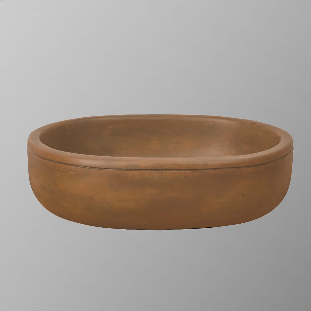 Cedro Oval Cast Concrete Vessel Sink - Vintage Brown