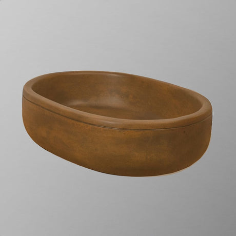 Cedro Oval Cast Concrete Vessel Sink - Vintage Brown