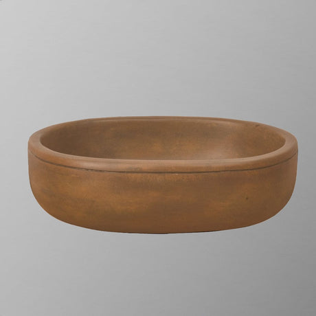 Cedro Oval Cast Concrete Vessel Sink - Vintage Brown