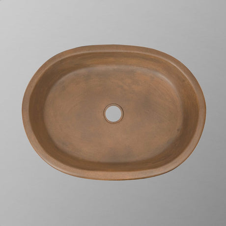Cedro Oval Cast Concrete Vessel Sink - Vintage Brown