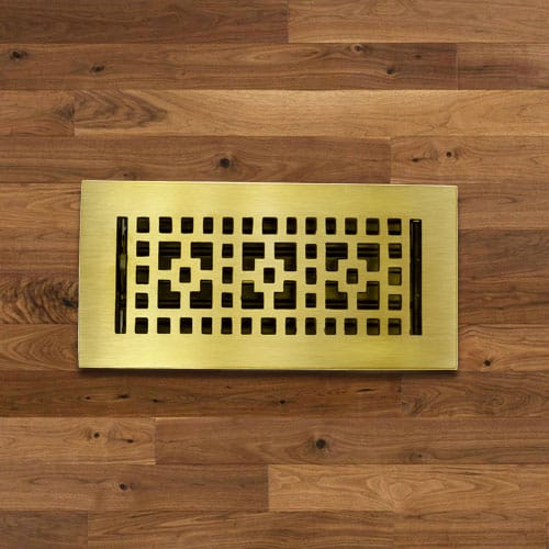 Checkered Solid Brass Floor Register