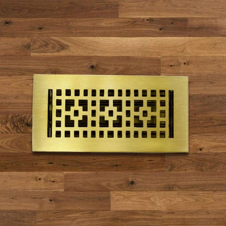 Checkered Solid Brass Floor Register
