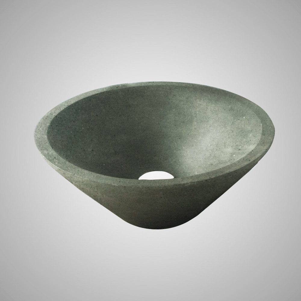 Chemult Round Cast Concrete Vessel Sink - Copper Green