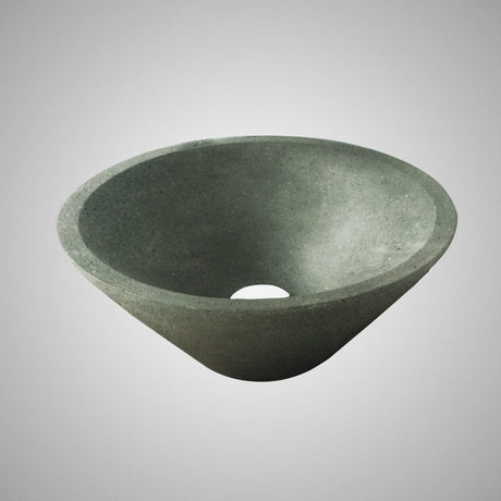 Chemult Round Cast Concrete Vessel Sink - Copper Green