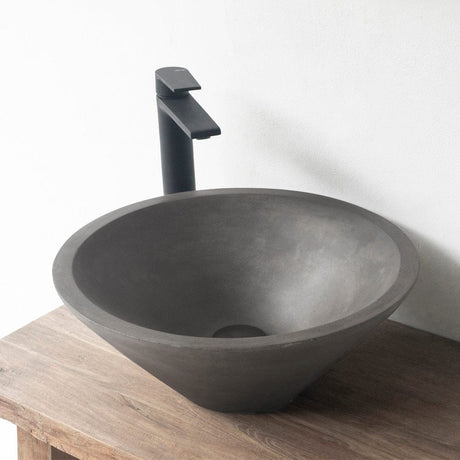 Chemult Round Cast Concrete Vessel Sink - Dusk Grey