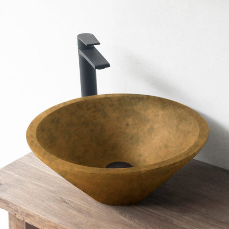 Chemult Round Cast Concrete Vessel Sink - Vintage Brown