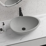 Clemons Oval Cast Concrete Vessel Sink - Grey