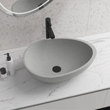 Clemons Oval Cast Concrete Vessel Sink - Grey