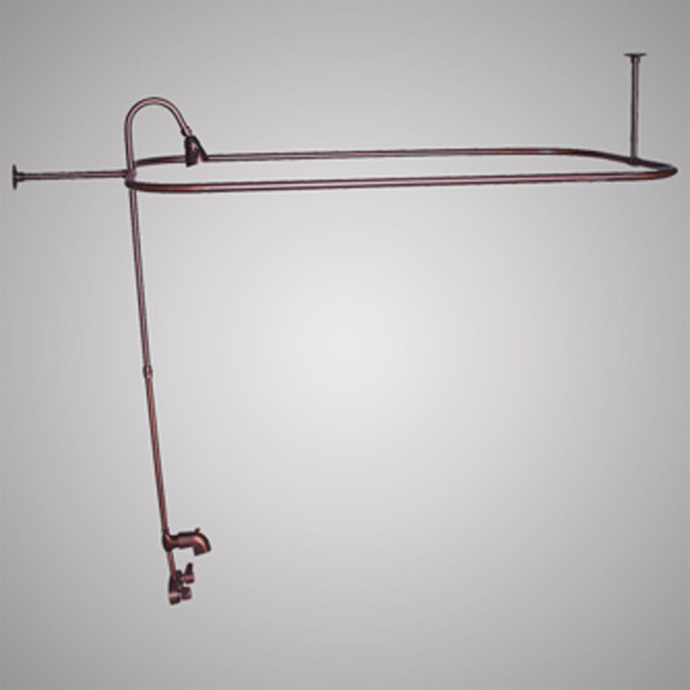 Code-Compliant Tub Faucet with Shower Rod, Riser and Shower Head