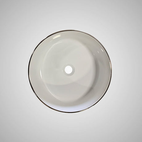 Cohagen Vitreous China Decorated Vessel Sink - White Interior