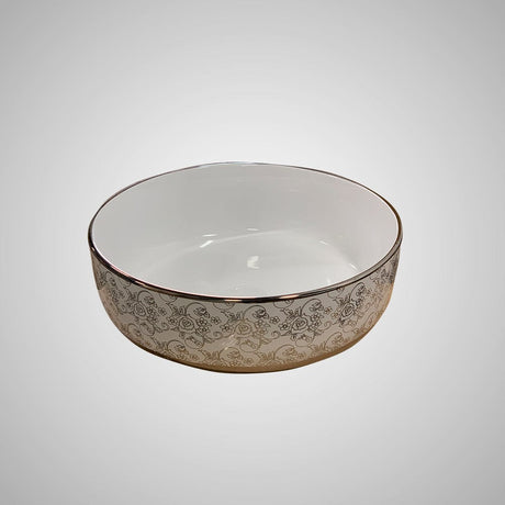 Cohagen Vitreous China Decorated Vessel Sink - White Interior