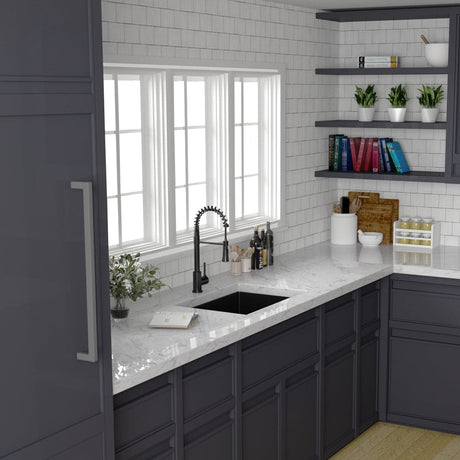 Colby Stainless Steel Single-Bowl Undermount Sink with Offset Drain - Gunmetal Black