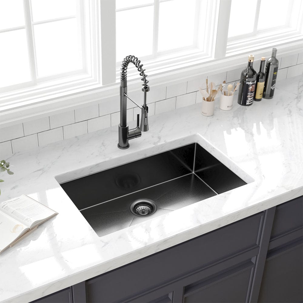 Colby Stainless Steel Single-Bowl Undermount Sink with Offset Drain - Gunmetal Black