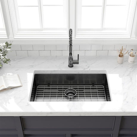 Colby Stainless Steel Single-Bowl Undermount Sink with Offset Drain - Gunmetal Black