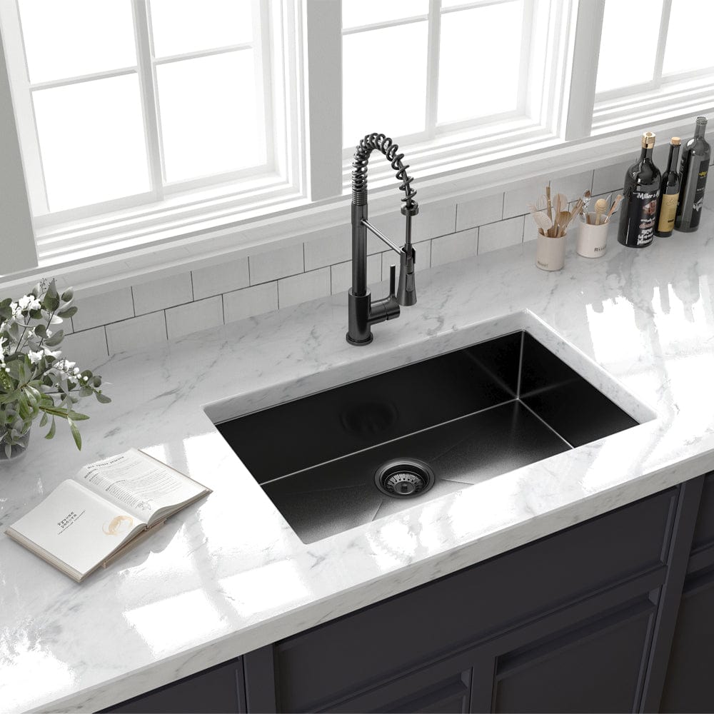 Colby Stainless Steel Single-Bowl Undermount Sink with Offset Drain - Gunmetal Black
