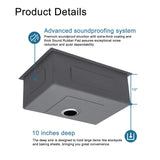 Colby Stainless Steel Single-Bowl Undermount Sink with Offset Drain - Gunmetal Black