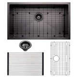 Colby Stainless Steel Single-Bowl Undermount Sink with Offset Drain - Gunmetal Black