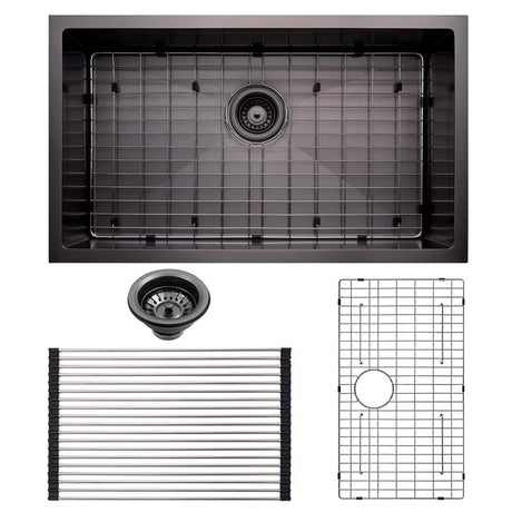 Colby Stainless Steel Single-Bowl Undermount Sink with Offset Drain - Gunmetal Black